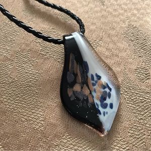 Polished Two Tone Art Glass Pendant